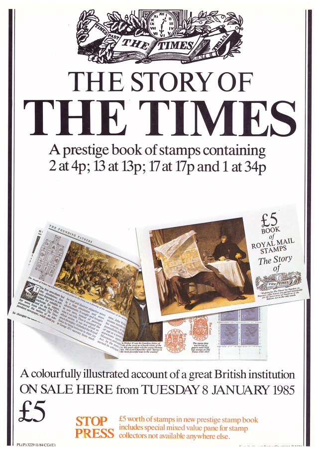 (image for) 1985 The Times Prestige Book Post Office A4 poster. PL(P) 3229 11/84 CG(E).